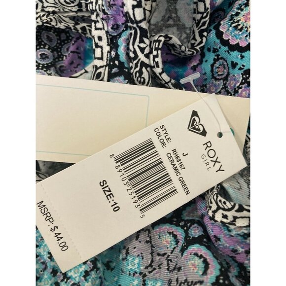 Roxy Girl Swing Tunic Dress Size 10 Blue White Geometric Sleeveless New B5 - Picture 7 of 9